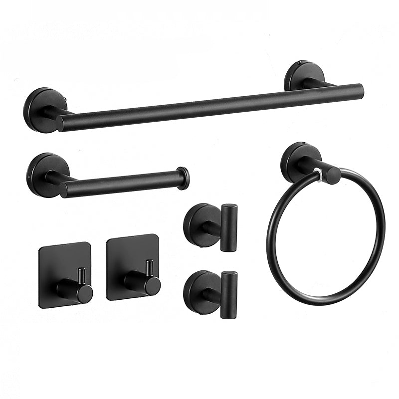 Modern bathroom accessory set made of brushed stainless steel, chrome-plated towel rail/ring & bathrobe hook
