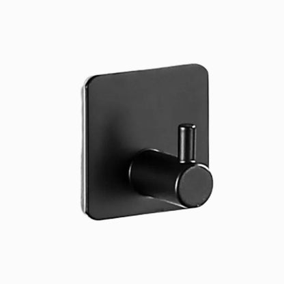 Modern bathroom accessory set made of brushed stainless steel, chrome-plated towel rail/ring & bathrobe hook