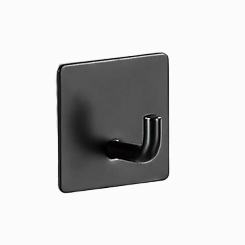 Modern bathroom accessory set made of brushed stainless steel, chrome-plated towel rail/ring & bathrobe hook
