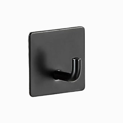 Modern bathroom accessory set made of brushed stainless steel, chrome-plated towel rail/ring & bathrobe hook