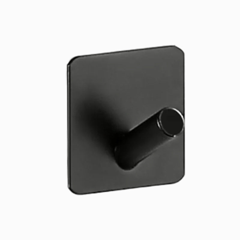 Modern bathroom accessory set made of brushed stainless steel, chrome-plated towel rail/ring & bathrobe hook