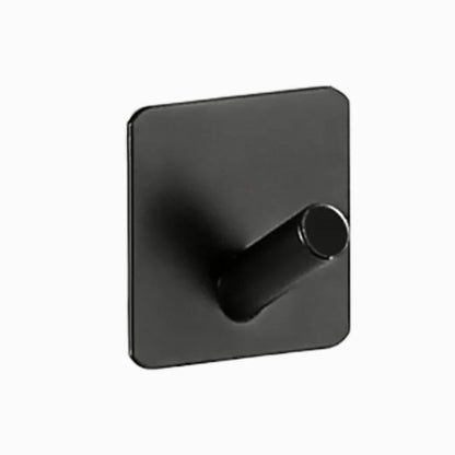 Modern bathroom accessory set made of brushed stainless steel, chrome-plated towel rail/ring & bathrobe hook