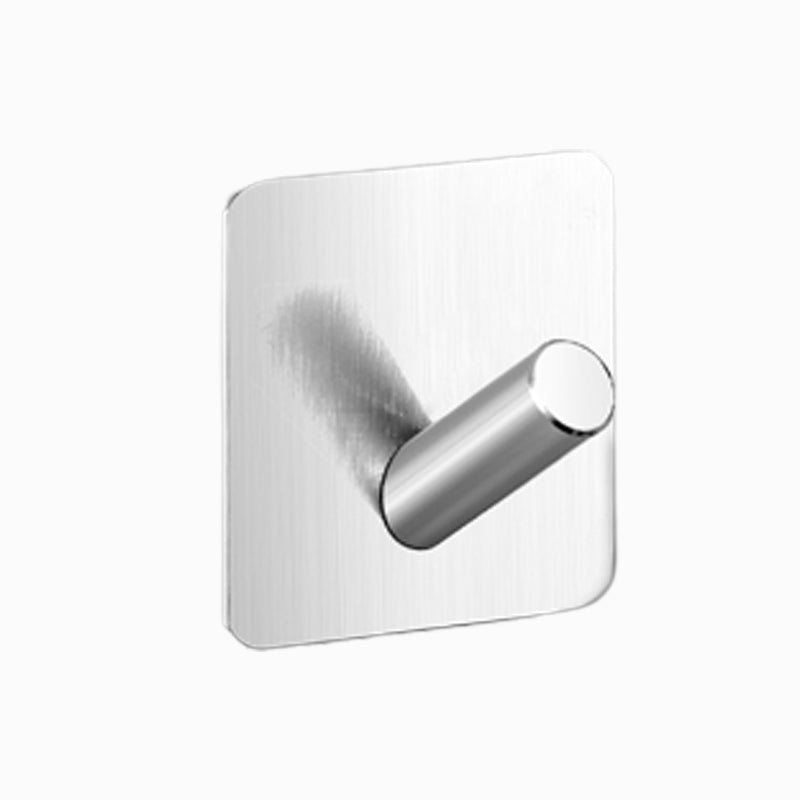 Modern bathroom accessory set made of brushed stainless steel, chrome-plated towel rail/ring & bathrobe hook