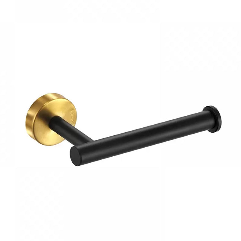 Modern bathroom accessory set made of brushed stainless steel, chrome-plated towel rail/ring & bathrobe hook
