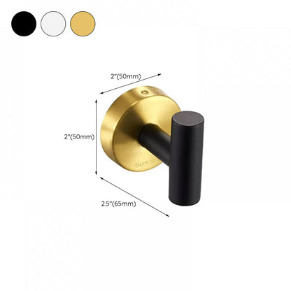 Modern bathroom accessory set made of brushed stainless steel, chrome-plated towel rail/ring & bathrobe hook