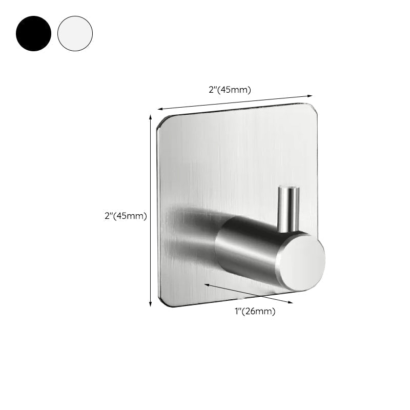 Modern bathroom accessory set made of brushed stainless steel, chrome-plated towel rail/ring & bathrobe hook