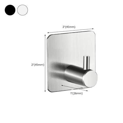 Modern bathroom accessory set made of brushed stainless steel, chrome-plated towel rail/ring & bathrobe hook