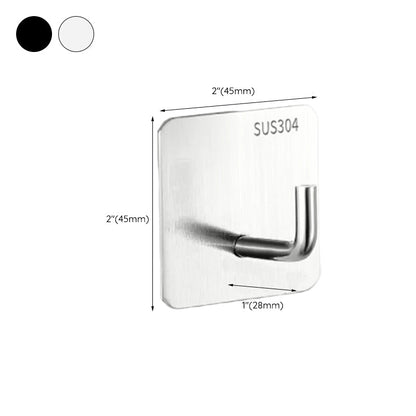 Modern bathroom accessory set made of brushed stainless steel, chrome-plated towel rail/ring & bathrobe hook