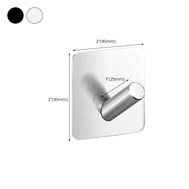 Modern bathroom accessory set made of brushed stainless steel, chrome-plated towel rail/ring & bathrobe hook