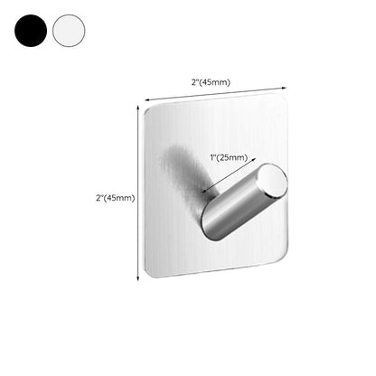 Modern bathroom accessory set made of brushed stainless steel, chrome-plated towel rail/ring & bathrobe hook