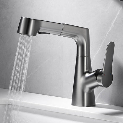 Kalsten | Extendable Vessel Water Tap Modern Sink Faucet with a Lever Handle