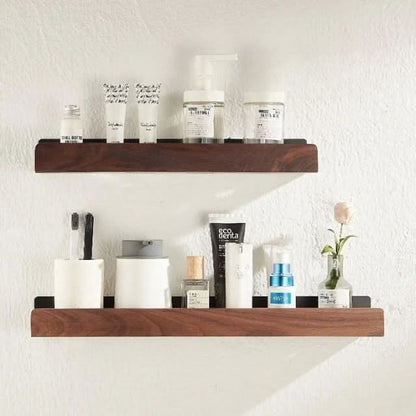 Skanto | No-Drill Solid Wood Bathroom Wall Shelf