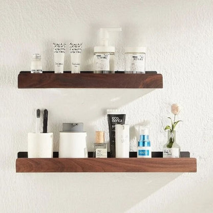 Solid Wood No-Drill Bathroom Shelf