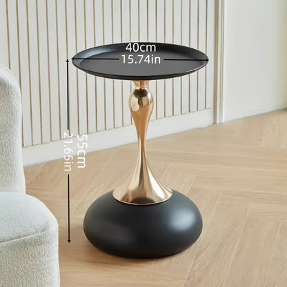 Modern side table with ceramic base and metal legs – 55 cm high | Skanto