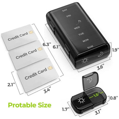 BowLift | AM PM Weekly Pill Organizer – Travel-Friendly, Large Capacity & BPA-Free