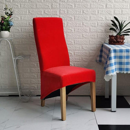 BowLift | Stretch Velvet XL Size Dining Chair Covers x4 | Soft. Stretchable & Non-Slip for Home Dining Room Decoration