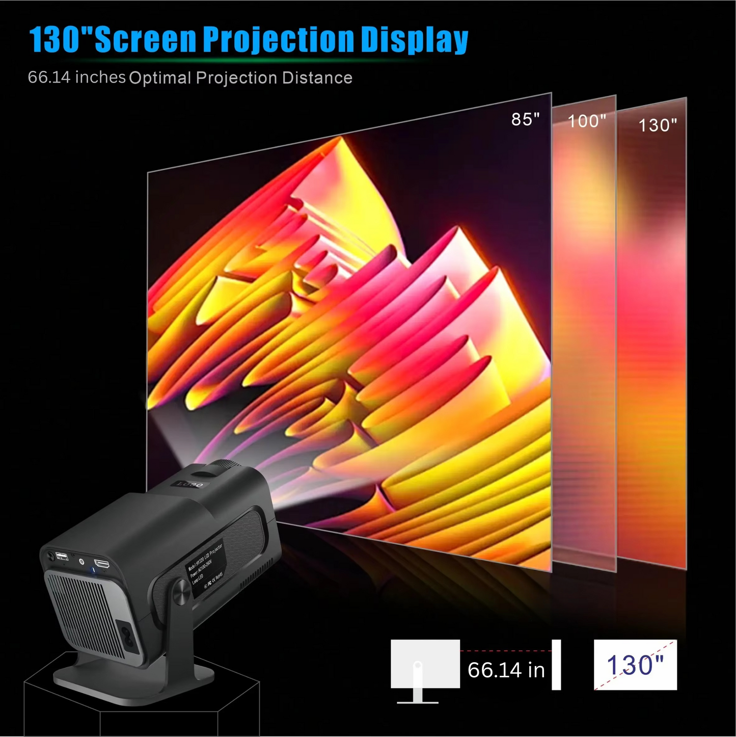 Skanto | Compact 4K Android Mini Projector with WiFi & Bluetooth