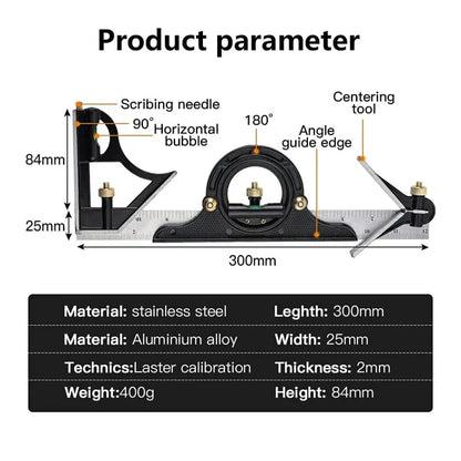 Multifunctional Combination Protractor Set, make your work more efficient! 💼🏃‍♂️