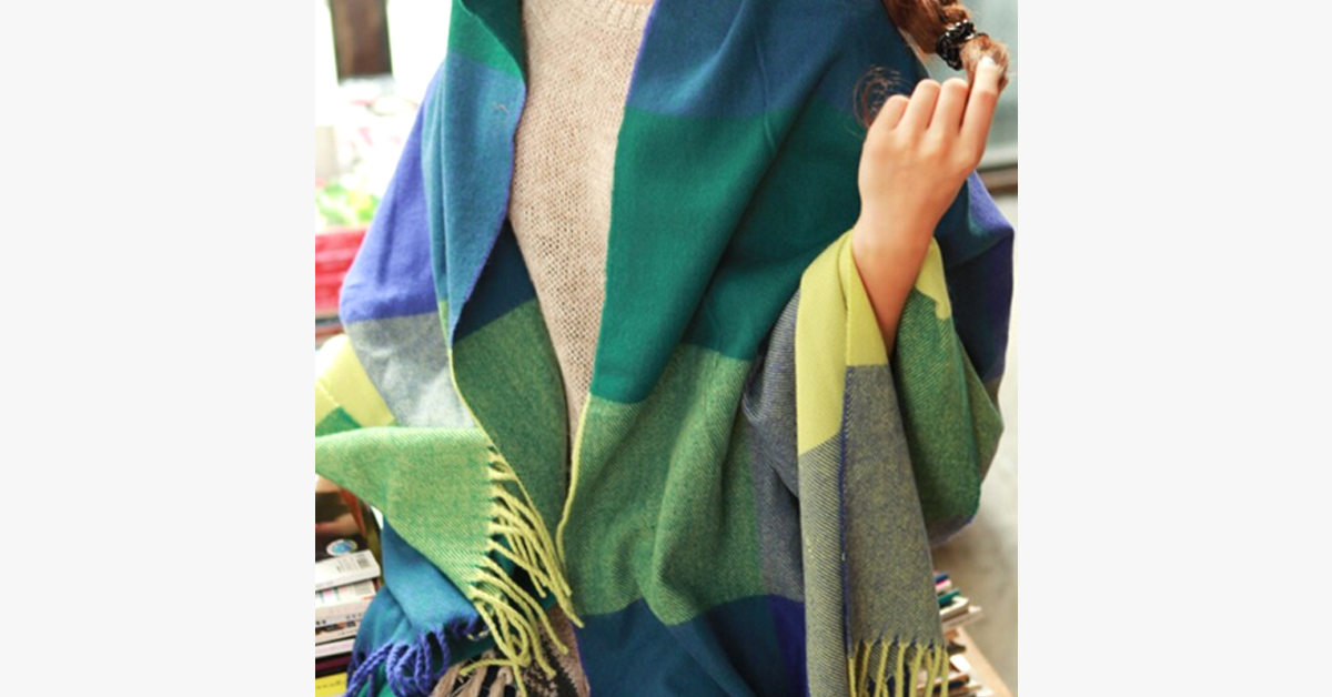 Skanto | Checkered Wool Scarf and Shawl - Various Colors