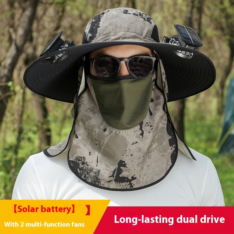 Quick-drying Solar Fan Outdoor Big Brim Sun Hat | Bowlift