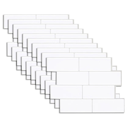 BowLift | Peel and Stick Tiles Rectangle PVC Waterproof Peel and Stick Tiles Subway 10-Pack