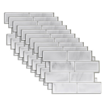 BowLift | Peel and Stick Tiles Rectangle PVC Waterproof Peel and Stick Tiles Subway 10-Pack