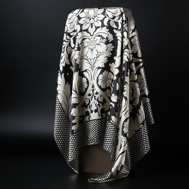 Skanto Skanto | Large Square Scarf Simulated Silk Scarf Versatile Scarf Scarf