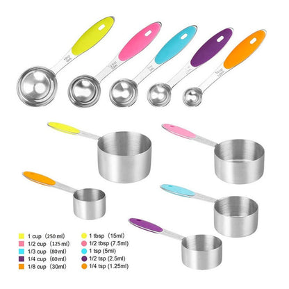 Skanto | 10-Piece Stainless Steel Measuring Cup and Spoon Set
