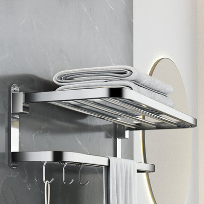 BowLift | Polished Chrome Modern Bathroom Accessory Set in Stainless Steel with Bath Shelf/Towel Bar