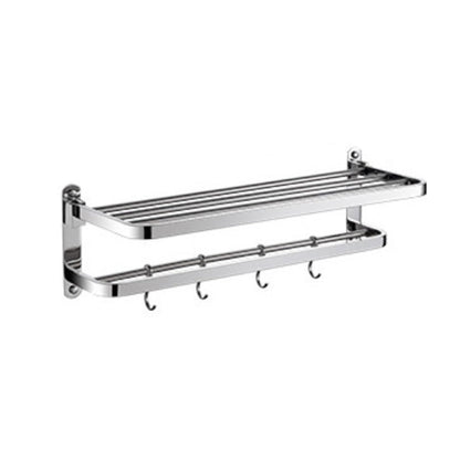 BowLift | Polished Chrome Modern Bathroom Accessory Set in Stainless Steel with Bath Shelf/Towel Bar