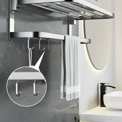 BowLift | Polished Chrome Modern Bathroom Accessory Set in Stainless Steel with Bath Shelf/Towel Bar