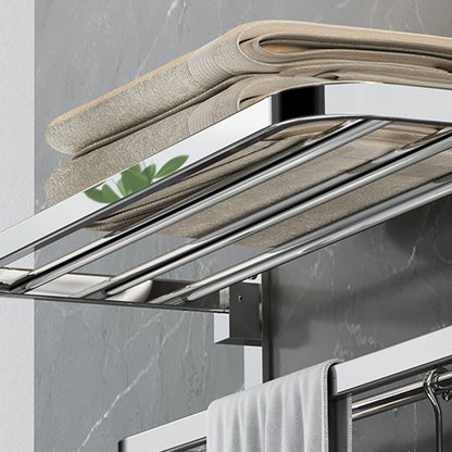 BowLift | Polished Chrome Modern Bathroom Accessory Set in Stainless Steel with Bath Shelf/Towel Bar