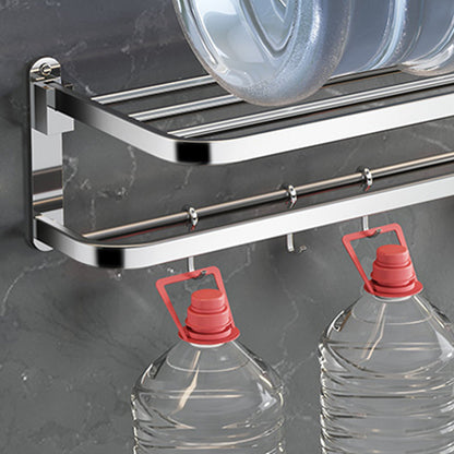 BowLift | Polished Chrome Modern Bathroom Accessory Set in Stainless Steel with Bath Shelf/Towel Bar