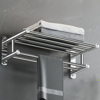 BowLift | Polished Chrome Modern Bathroom Accessory Set in Stainless Steel with Bath Shelf/Towel Bar
