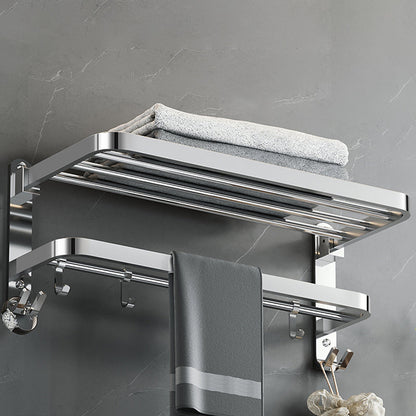 BowLift | Polished Chrome Modern Bathroom Accessory Set in Stainless Steel with Bath Shelf/Towel Bar
