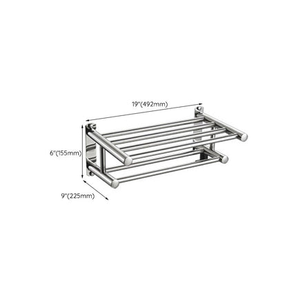 BowLift | Polished Chrome Modern Bathroom Accessory Set in Stainless Steel with Bath Shelf/Towel Bar