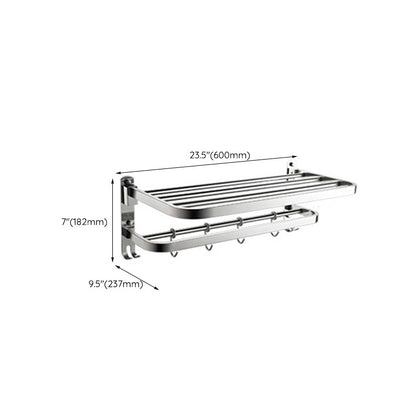 BowLift | Polished Chrome Modern Bathroom Accessory Set in Stainless Steel with Bath Shelf/Towel Bar