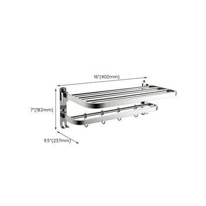 BowLift | Polished Chrome Modern Bathroom Accessory Set in Stainless Steel with Bath Shelf/Towel Bar