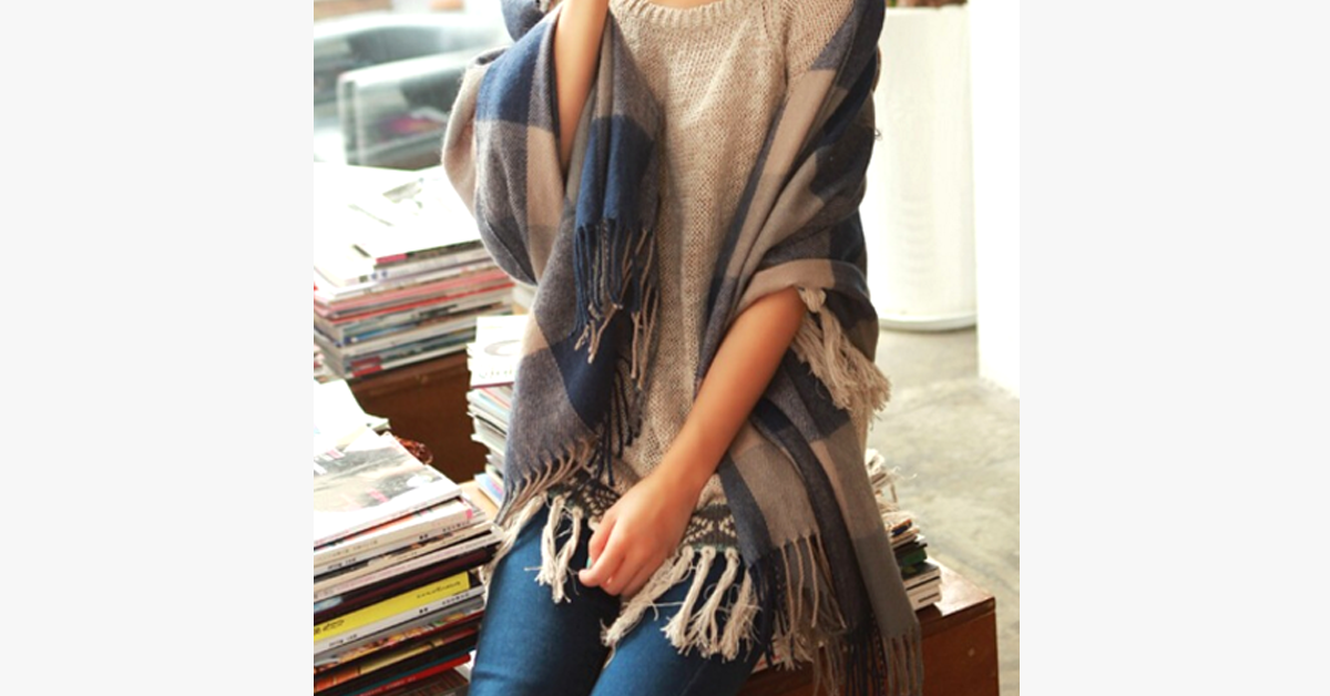 Skanto | Checkered Wool Scarf and Shawl - Various Colors