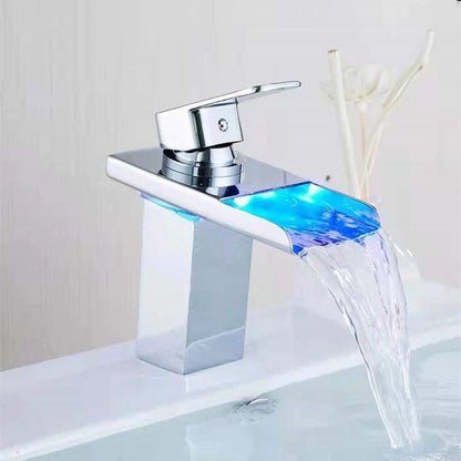 BowLift | Single-Handle Basin Faucet 1-Hole Widely Used Bathroom Sink Faucet with LED Lighting