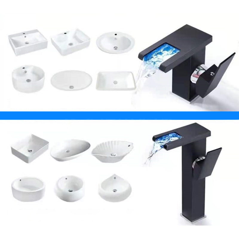 BowLift | Single-Handle Basin Faucet 1-Hole Widely Used Bathroom Sink Faucet with LED Lighting