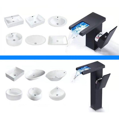 Widely Used Single-handle 1-hole Bathroom Lavatory Faucet with LED Lighting