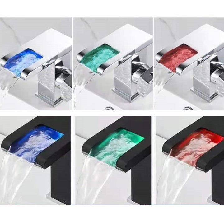 Kalsten | Single-Handle Basin Faucet 1-Hole Widely Used Bathroom Sink Faucet with LED Lighting