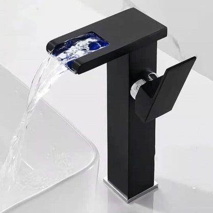 BowLift | Single-Handle Basin Faucet 1-Hole Widely Used Bathroom Sink Faucet with LED Lighting