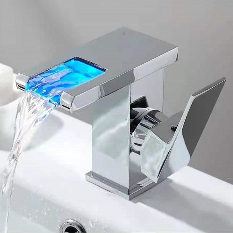 BowLift | Single-Handle Basin Faucet 1-Hole Widely Used Bathroom Sink Faucet with LED Lighting