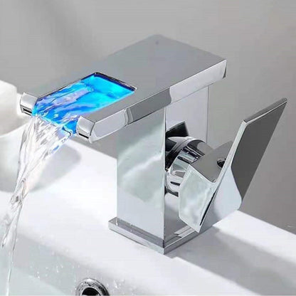 BowLift | Single-Handle Basin Faucet 1-Hole Widely Used Bathroom Sink Faucet with LED Lighting