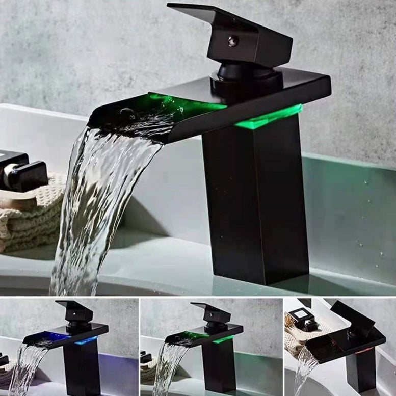 Widely Used Single-handle 1-hole Bathroom Lavatory Faucet with LED Lighting