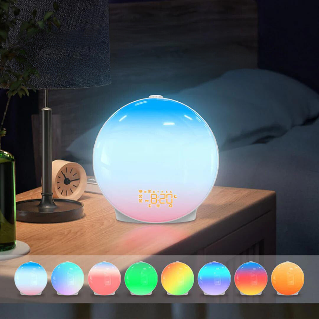 Skanto Skanto | Luxury Sunrise Simulation Alarm Clock Lamp | Soothing Sounds, Mood Lighting & Dual Alarm for Relaxing Mornings