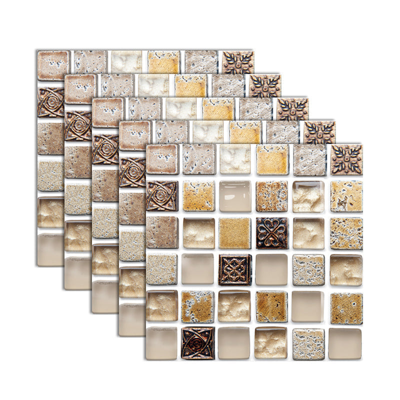 BowLift | Plastic Self-Adhesive Tiles Mosaic Tiles Grid Square Waterproof Self-Adhesive Tile Pack of 12