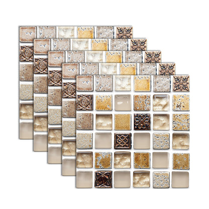 BowLift | Plastic Self-Adhesive Tiles Mosaic Tiles Grid Square Waterproof Self-Adhesive Tile Pack of 12